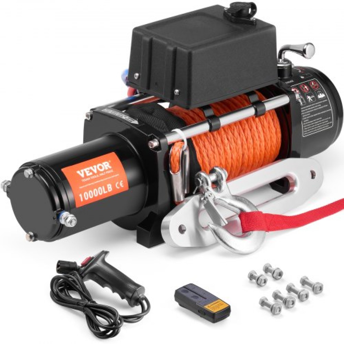 VEVOR Electric Winch Truck 4535,9 kg Συνθετικό Σχοινί Αδιάβροχο Τηλεχειριστήριο