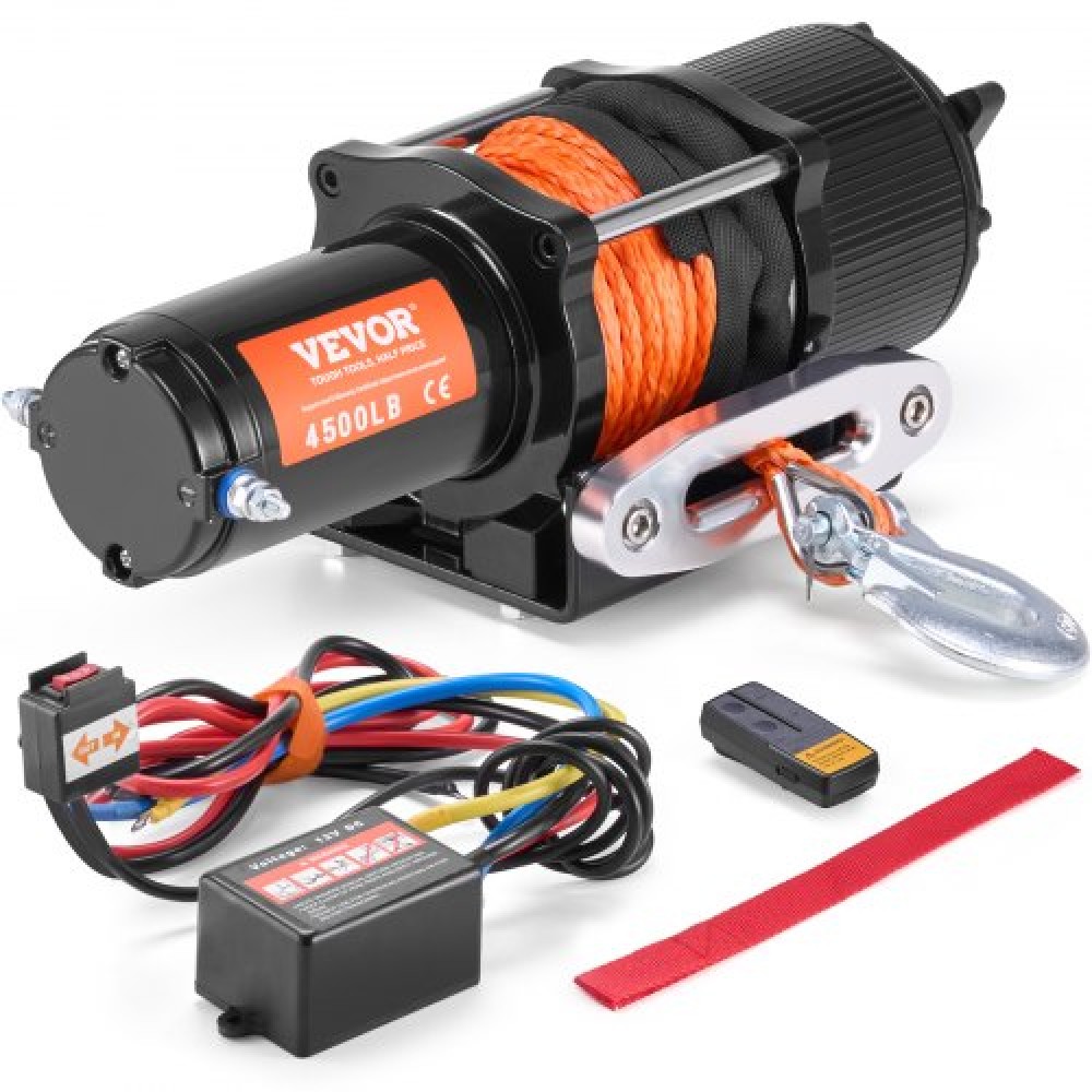 VEVOR Electric Winch ATV UTV 2041,2 kg Συνθετικό Σχοινί Αδιάβροχο Τηλεχειριστήριο
