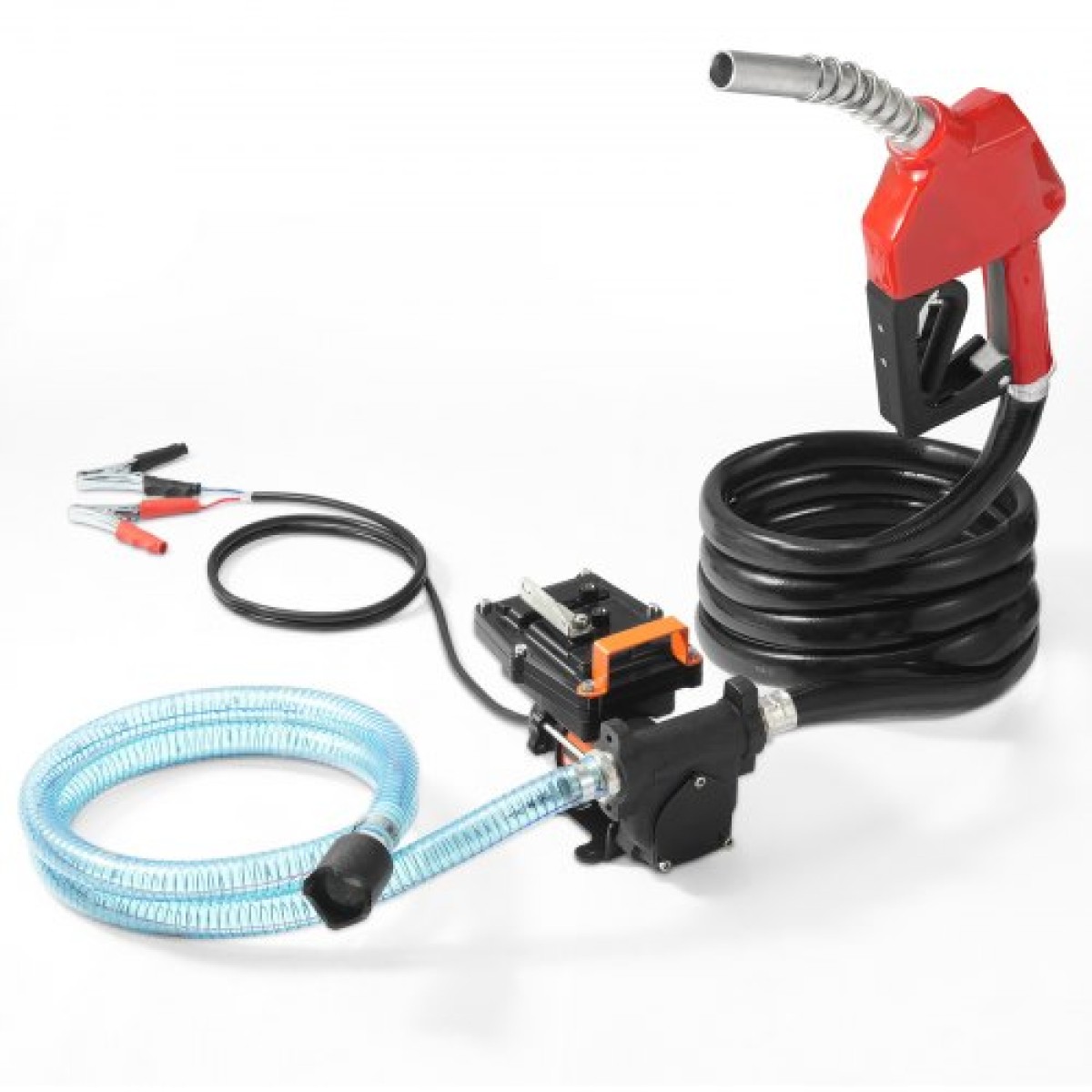 Αντλία μεταφοράς καυσίμου VEVOR, 12V DC 57L/min (15 GPM) 186W (1/4 HP), Φορητή ηλεκτρική αντλία μεταφοράς ντίζελ με ακροφύσιο καυσίμου αυτόματης απενεργοποίησης, μακρύς εύκαμπτος σωλήνας εισόδου & εξόδου για μείγματα βενζίνης, ντίζελ, κηροζίνης, μεθαν