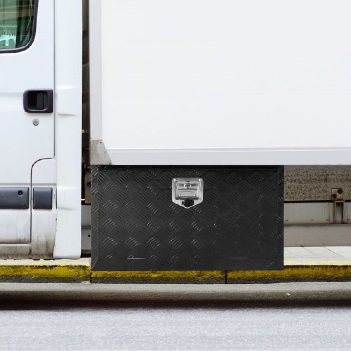 VEVOR Underbody Truck Box, 30" x 17" x 18" Pickup Storage Box, Heavy Duty Diamond Plate Tool Box με κλειδαριά και κλειδιά, Αδιάβροχο κουτί αποθήκευσης τρέιλερ με μάνταλο T-handle για φορτηγό, φορτηγό, ρυμουλκούμενο