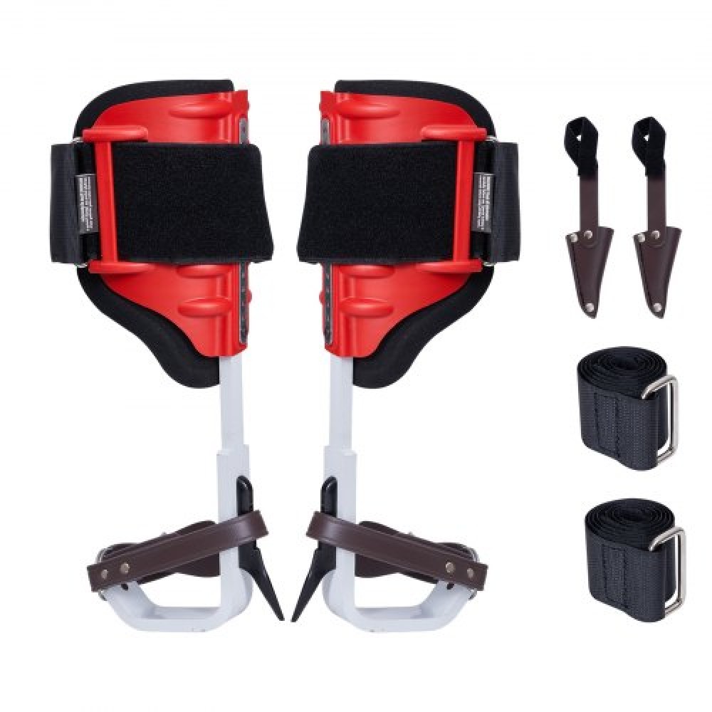 VEVOR Tree Climbing Spikes, 1 Pair Aluminum Climbing Spurs, Load Capacity 350lbs Tree Climbing Gear with Stras and Spike Protectors, Δενδροκομικός Εξοπλισμός για Ορειβάτες, Κυνήγι, Συγκομιδή Φρούτων, Κόκκινο