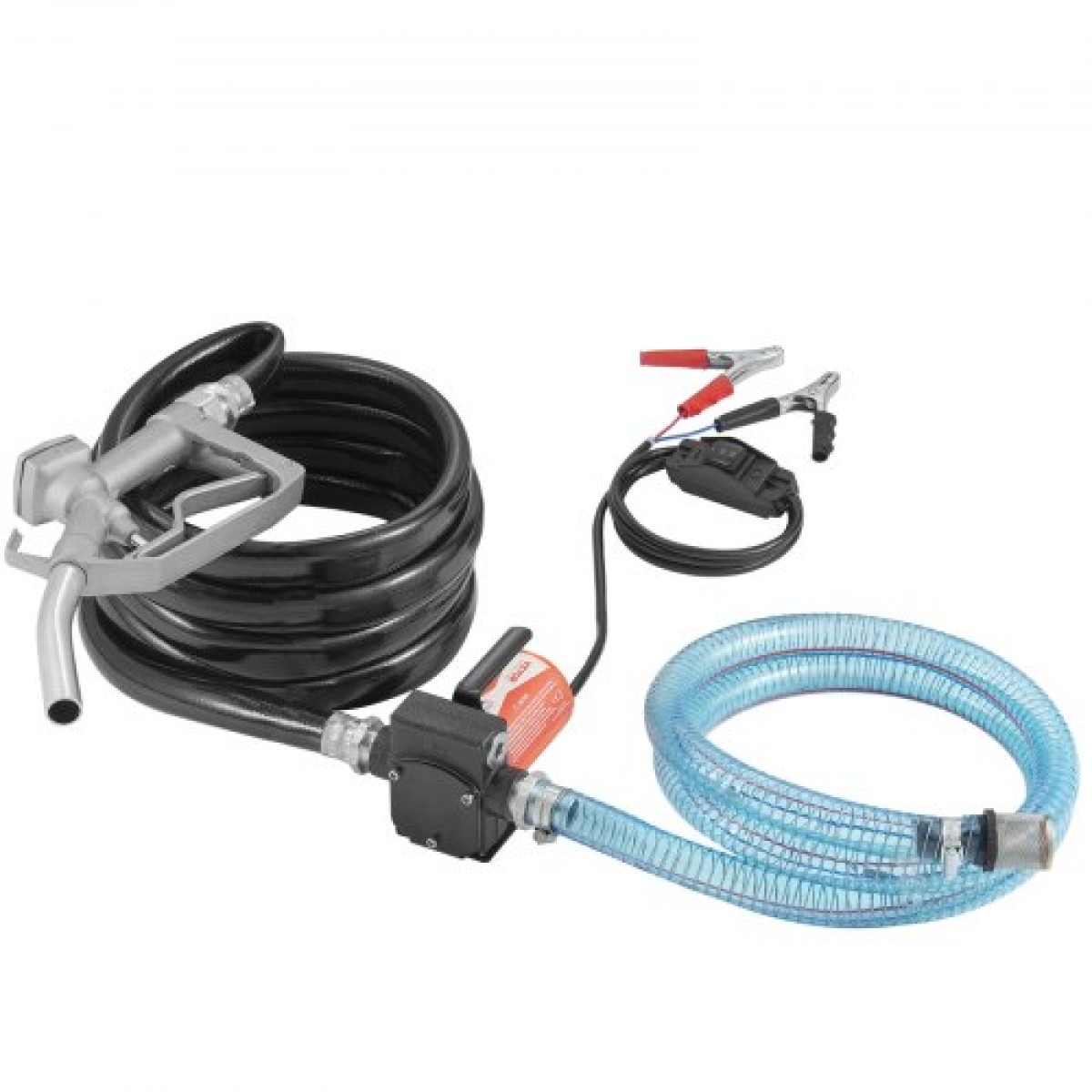 Αντλία μεταφοράς καυσίμου VEVOR, 12V DC 19L/min (5,3 GPM) 75W (1/10 HP), φορητή ηλεκτρική αντλία μεταφοράς ντίζελ με ακροφύσιο καυσίμου αυτόματης απενεργοποίησης, μακρύς σωλήνας εισόδου & εξόδου για μείγματα βενζίνης, ντίζελ, κηροζίνης, μεθανόλης