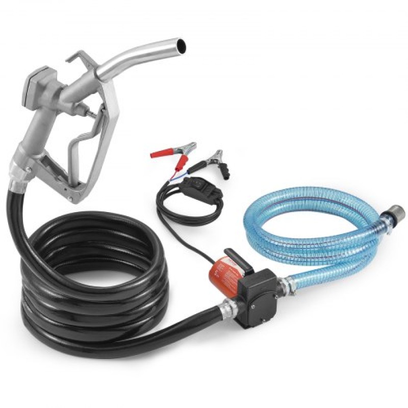 Αντλία μεταφοράς καυσίμου VEVOR, 12V DC 19L/min (5,3 GPM) 75W (1/10 HP), φορητή ηλεκτρική αντλία μεταφοράς ντίζελ με ακροφύσιο καυσίμου αυτόματης απενεργοποίησης, μακρύς σωλήνας εισόδου & εξόδου για μείγματα βενζίνης, ντίζελ, κηροζίνης, μεθανόλης