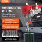 Βαρούλκο γερανού VEVOR Electric Hoist 598,7 kg 9997,4 cm Ασύρματο & 426,7 cm Ενσύρματο τηλεχειριστήριο