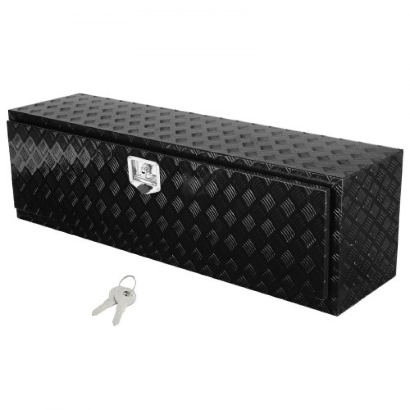 VEVOR Underbody Truck Box, 60" x 17" x 18" Pickup Storage Box, Heavy Duty Diamond Plate Tool Box με κλειδαριά και κλειδιά, αδιάβροχο κουτί αποθήκευσης τρέιλερ με μάνταλο T-handle για φορτηγό, φορτηγό, ρυμουλκούμενο