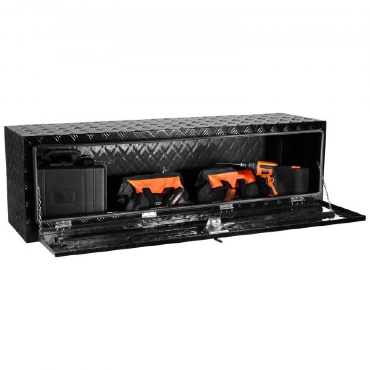 VEVOR Underbody Truck Box, 60" x 17" x 18" Pickup Storage Box, Heavy Duty Diamond Plate Tool Box με κλειδαριά και κλειδιά, αδιάβροχο κουτί αποθήκευσης τρέιλερ με μάνταλο T-handle για φορτηγό, φορτηγό, ρυμουλκούμενο