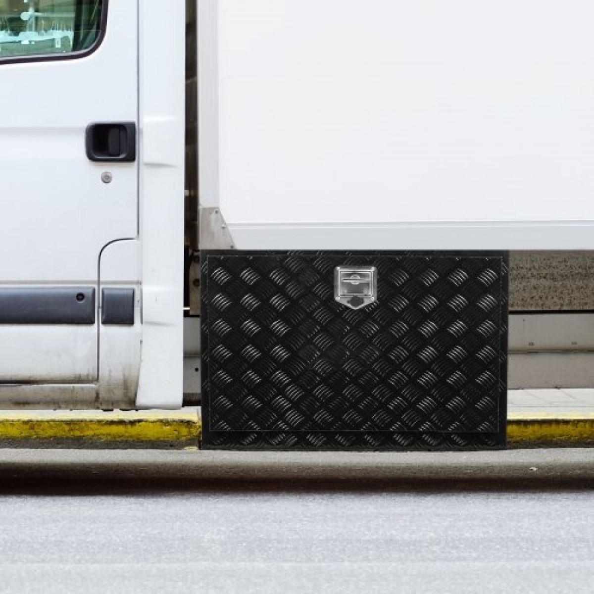 VEVOR Underbody Truck Box, 48" x 24" x 24" Pickup Storage Box, Heavy Duty Aluminium Diamond Plate Tool Box με κλειδαριά και κλειδιά, Αδιάβροχο κουτί αποθήκευσης τρέιλερ με μάνταλο T-handle για φορτηγό, φορτηγό, ρυμουλκούμενο
