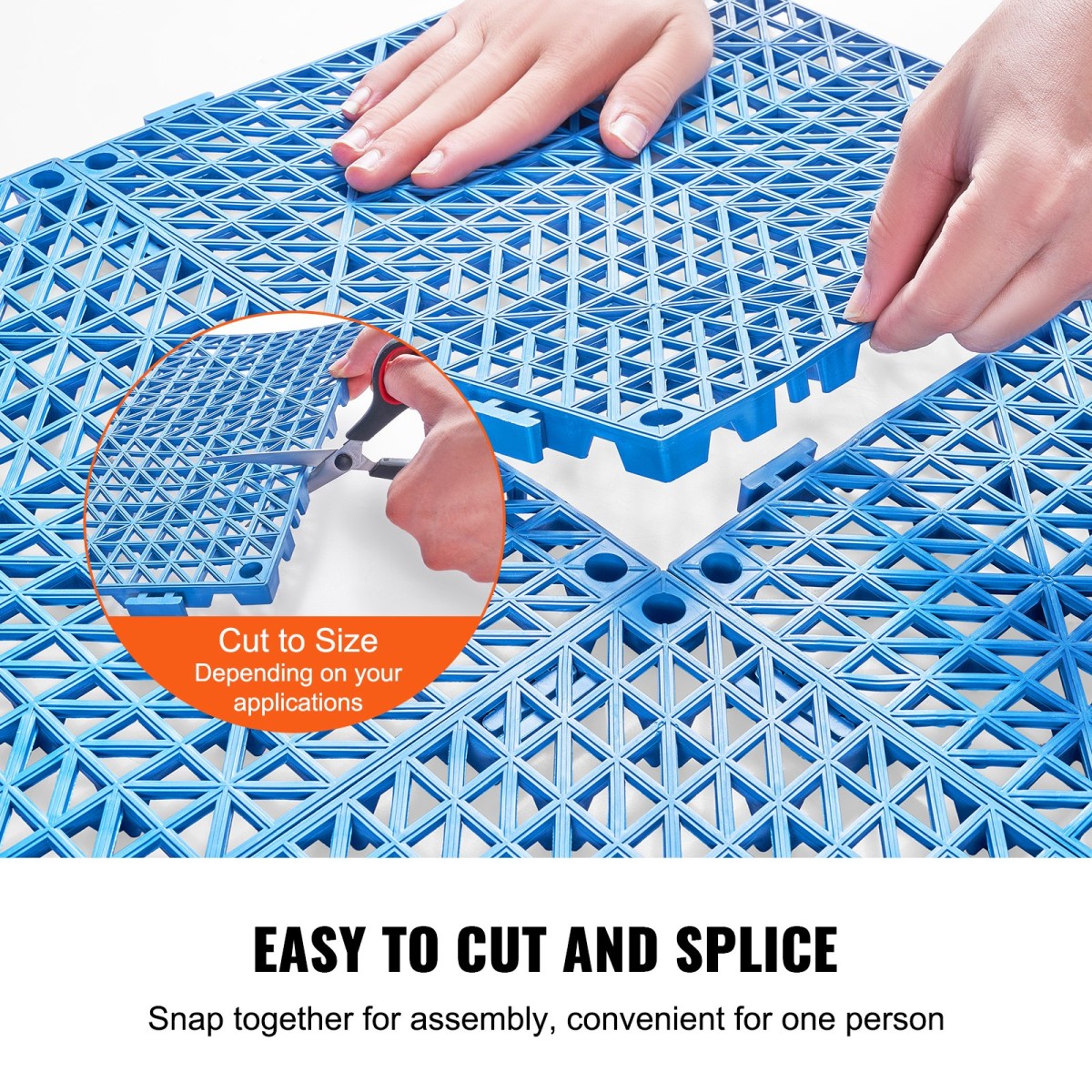VEVOR Modular Interlocking Cushion, 55 Pack 30 x 30 cm Splicing Drinage Mats, Μαλακό PVC Πλακάκια δαπέδου αποχέτευσης, Αντιολισθητικές οπές αποστράγγισης για τουαλέτα, Μπάνιο, Κουζίνα, Πισίνα, Υγρό Χώρο, Μπλε