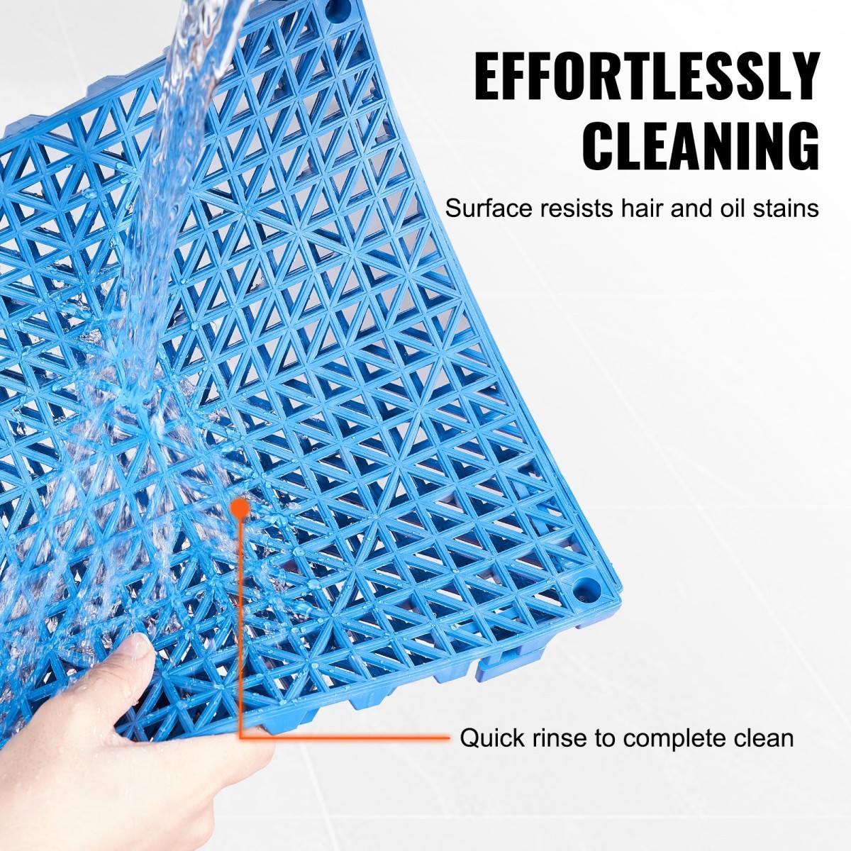 VEVOR Modular Interlocking Cushion, 55 Pack 30 x 30 cm Splicing Drinage Mats, Μαλακό PVC Πλακάκια δαπέδου αποχέτευσης, Αντιολισθητικές οπές αποστράγγισης για τουαλέτα, Μπάνιο, Κουζίνα, Πισίνα, Υγρό Χώρο, Μπλε