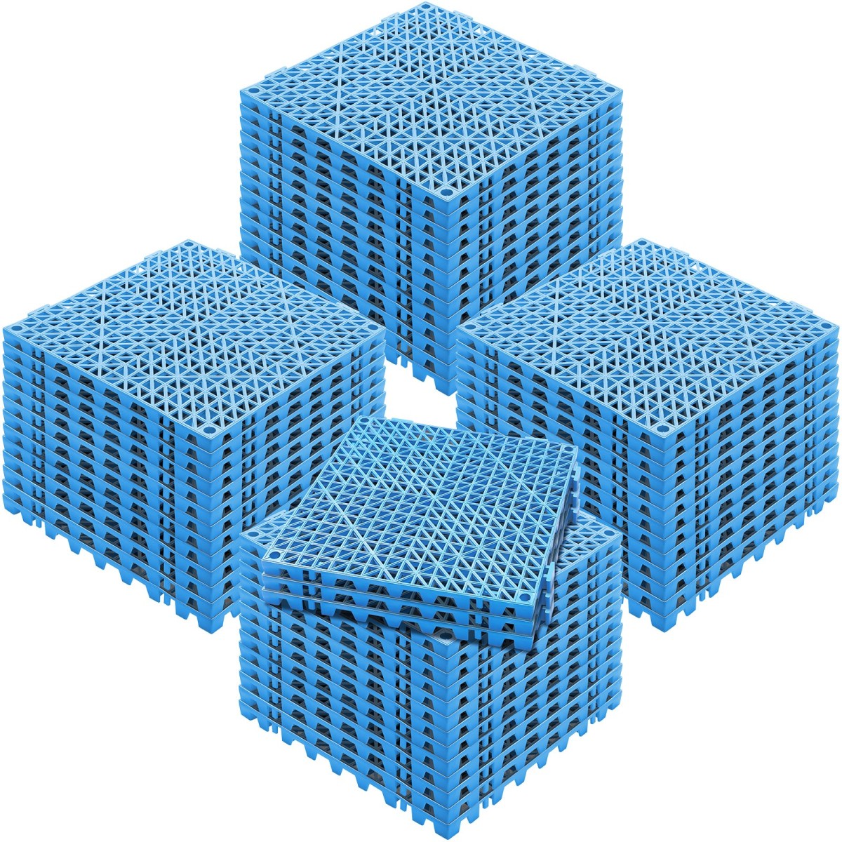 VEVOR Modular Interlocking Cushion, 55 Pack 30 x 30 cm Splicing Drinage Mats, Μαλακό PVC Πλακάκια δαπέδου αποχέτευσης, Αντιολισθητικές οπές αποστράγγισης για τουαλέτα, Μπάνιο, Κουζίνα, Πισίνα, Υγρό Χώρο, Μπλε