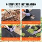 VEVOR Non Woven Geotextile Fabric Under Gravel, 3 m x 30,5 m 271g/㎡ Driveway Fabric Landscape Fabric, Heavy Duty Weed Barrier Fabric, Ground Cover Weed Control Fabric, French Drains Drainage Fabric, Μαύρο
