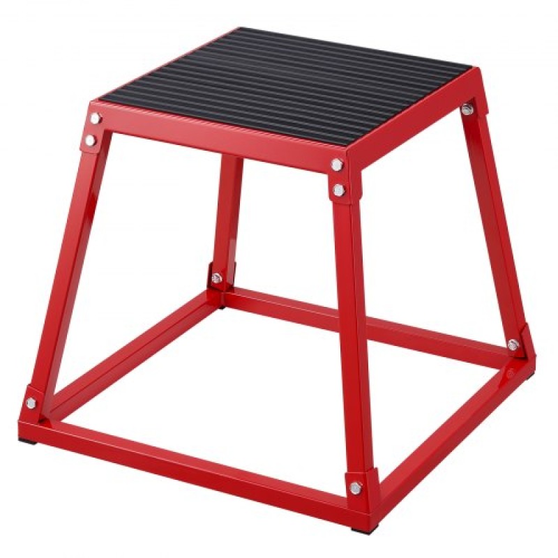 VEVOR Plyometric Jump Box, 18 Inch Plyo Box, Steel Plyometric Platform and Jumping Agility Box, Anti-slip Fitness Step Up Box for Home Gym Training, Conditioning Strength Training, Κόκκινο