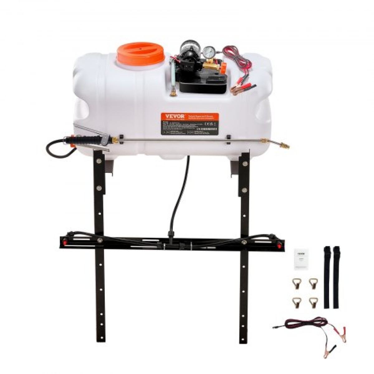 VEVOR ATV Spot Sprayer, 15,9 Gal/60 L ATV/UTV Broadcast sprayer with A Nozzle Boom, Pump Weed Sprayer 12 V with Water Repot, 1,9 GPM Rate, Ρυθμιζόμενος 0-72 PSI, 20FT σωλήνας, Λευκό