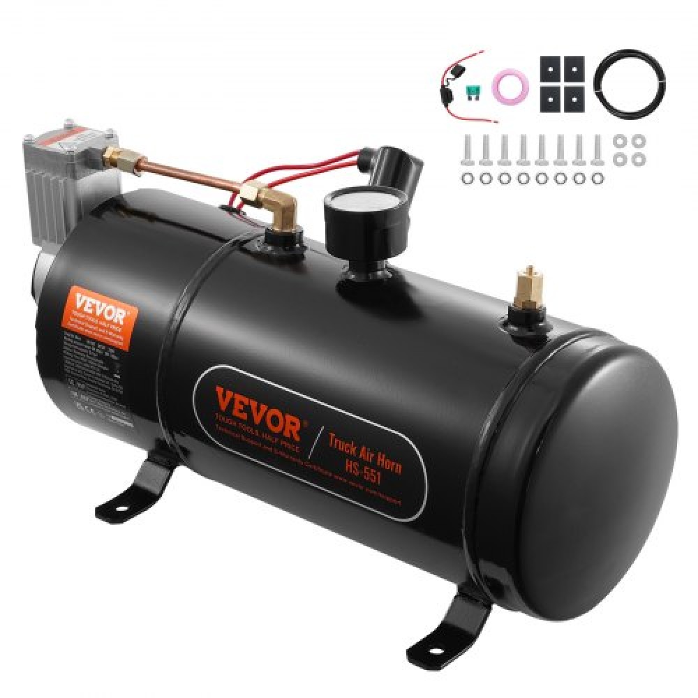 VEVOR 12V Air Compressor with Tank 0,8 Gallon/3 L, Train Horn Air Compressor, 120 psi Working Pressure Onboard Air Compressor System for Train Air Horns, Inflating ελαστικά, Air Stratters