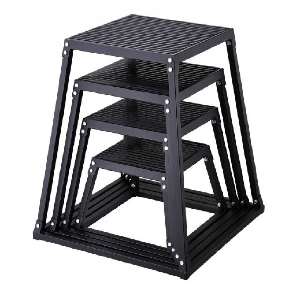VEVOR Plyometric Jump Boxes, 12/18/24/30 Inch Plyo Box, Platform and Jumping Agility Box, Anti-slip Fitness Exercise Step Up Box for Home Gym Training, Conditioning Strength Training, Μαύρο