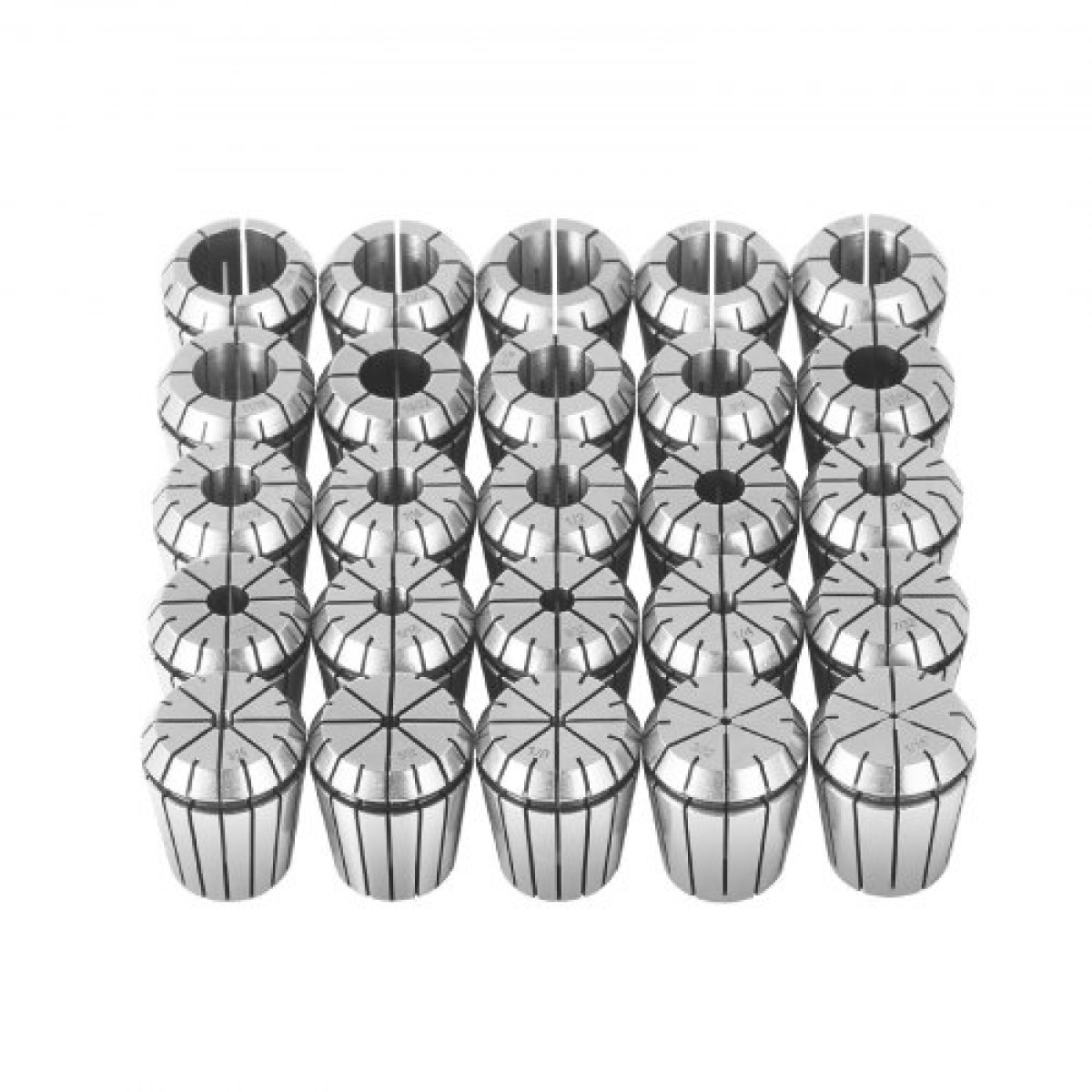VEVOR 25 τεμ. ER32 Collet Set, 1/16''-13/16'', ER32 Spring Collet Chuck Set, 0,0006"/15 μm TIR Lathe Chuck Tool with 25 Labeled Storage Boxes, for CNC Graving Machine Press Milling Lathe Tool Drill