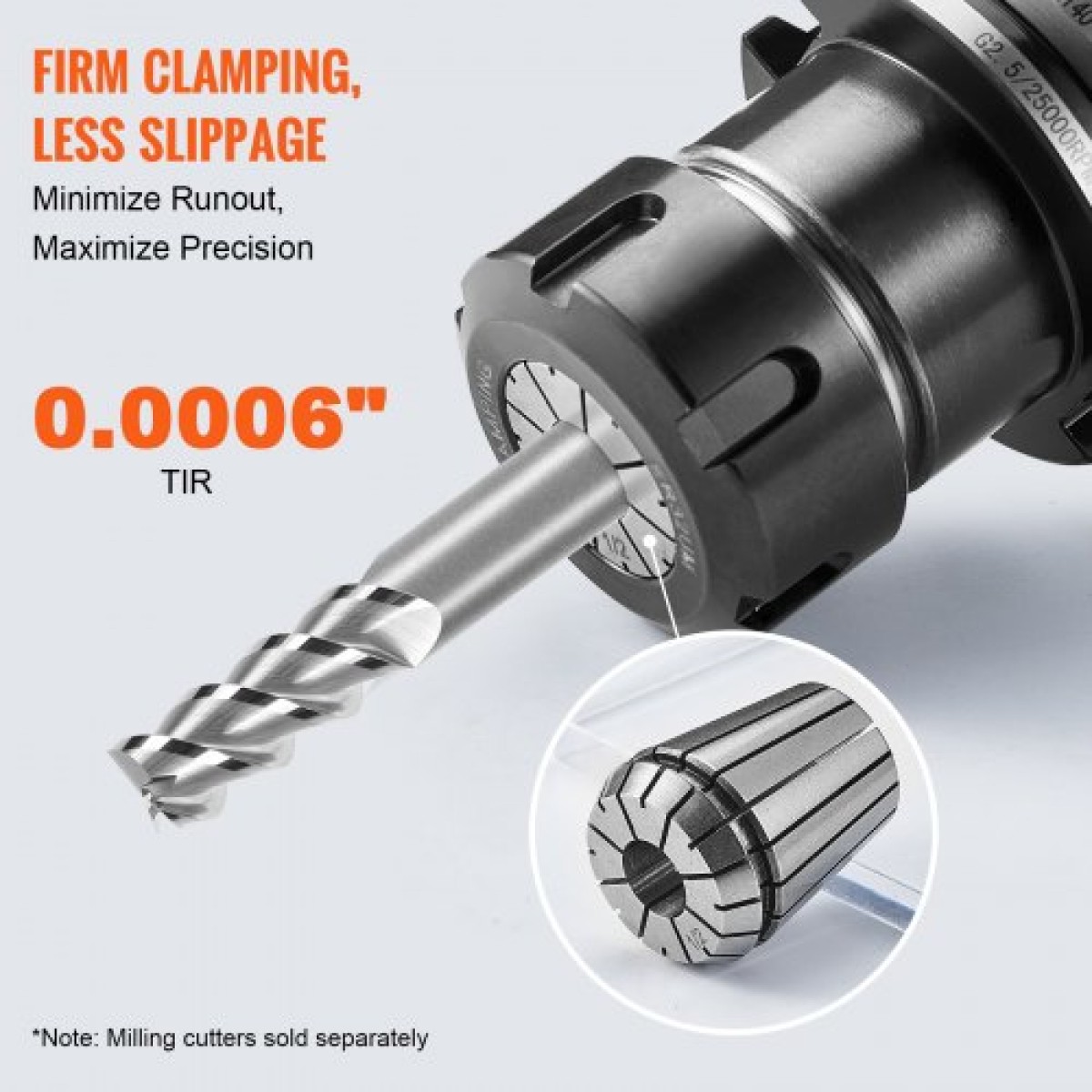 VEVOR 25 τεμ. ER32 Collet Set, 1/16''-13/16'', ER32 Spring Collet Chuck Set, 0,0006"/15 μm TIR Lathe Chuck Tool with 25 Labeled Storage Boxes, for CNC Graving Machine Press Milling Lathe Tool Drill