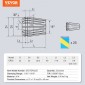 VEVOR 25 τεμ. ER32 Collet Set, 1/16''-13/16'', ER32 Spring Collet Chuck Set, 0,0006"/15 μm TIR Lathe Chuck Tool with 25 Labeled Storage Boxes, for CNC Graving Machine Press Milling Lathe Tool Drill