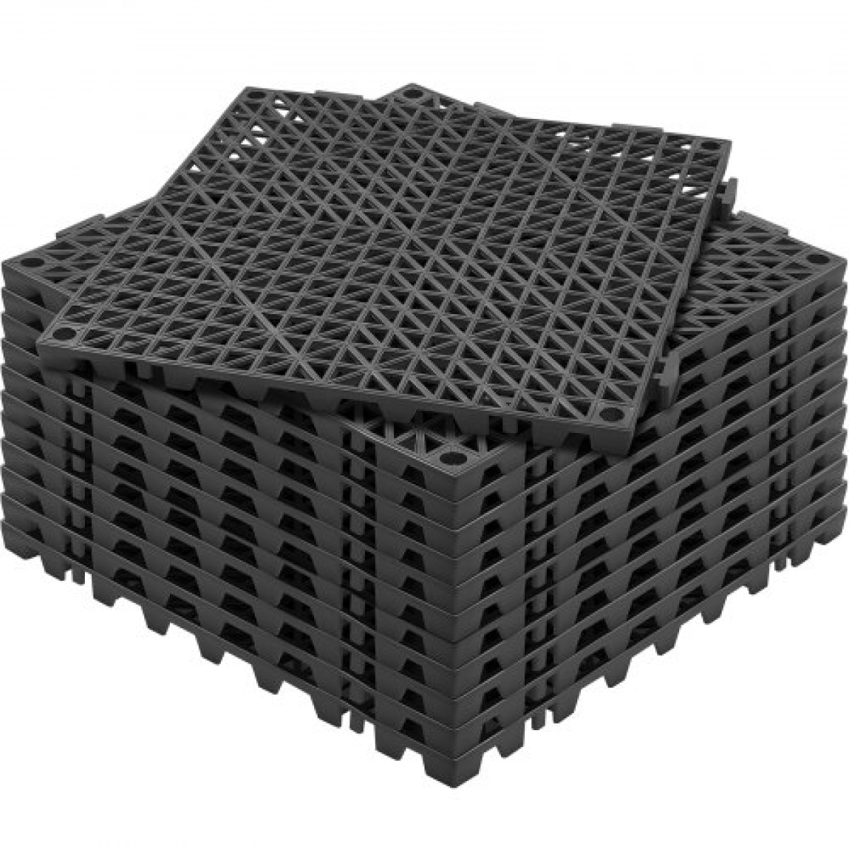 Πλακάκια δαπέδου VEVOR Interlocking Drainage 30,5 x 30,5 cm Αντιολισθητικά πλακάκια δαπέδου PVC 12 Συσκευασία