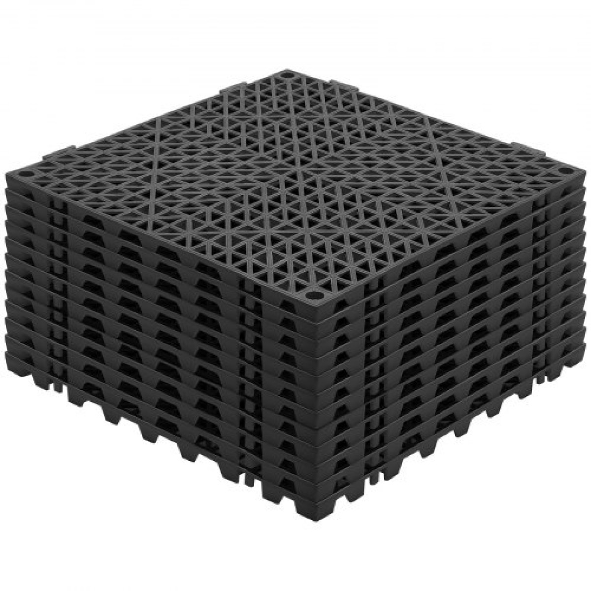 Πλακάκια δαπέδου VEVOR Interlocking Drainage 30,5 x 30,5 cm Αντιολισθητικά πλακάκια δαπέδου PVC 12 Συσκευασία