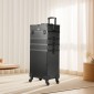 VEVOR 5 in 1 Professional Makeup Train Case Θήκη καλλυντικής αλουμινίου, κυλιόμενη θήκη μακιγιάζ Εξαιρετικά μεγάλο καρότσι μακιγιάζ Travel Organizer, με περιστρεφόμενους τροχούς 360° & Ρυθμιζόμενη ράβδο έλξης, Μαύρη