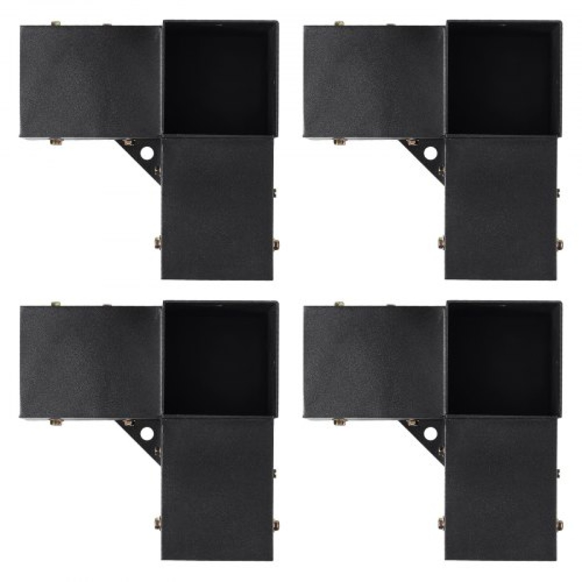 Σετ βραχίονα πέργκολας VEVOR 10,2 cm x 10,2 cm, εσωτερικό μέγεθος 9,1 cm x 9,1 cm 4 τμχ Γωνιακό στήριγμα 3-Way Heavy Duty Woodworks DIY Base Post Kit, Εύκολη εγκατάσταση Ξύλινα δοκάρια για κιόσκια, πέργκολες βεράντας, κούτσουρο πέργκολα