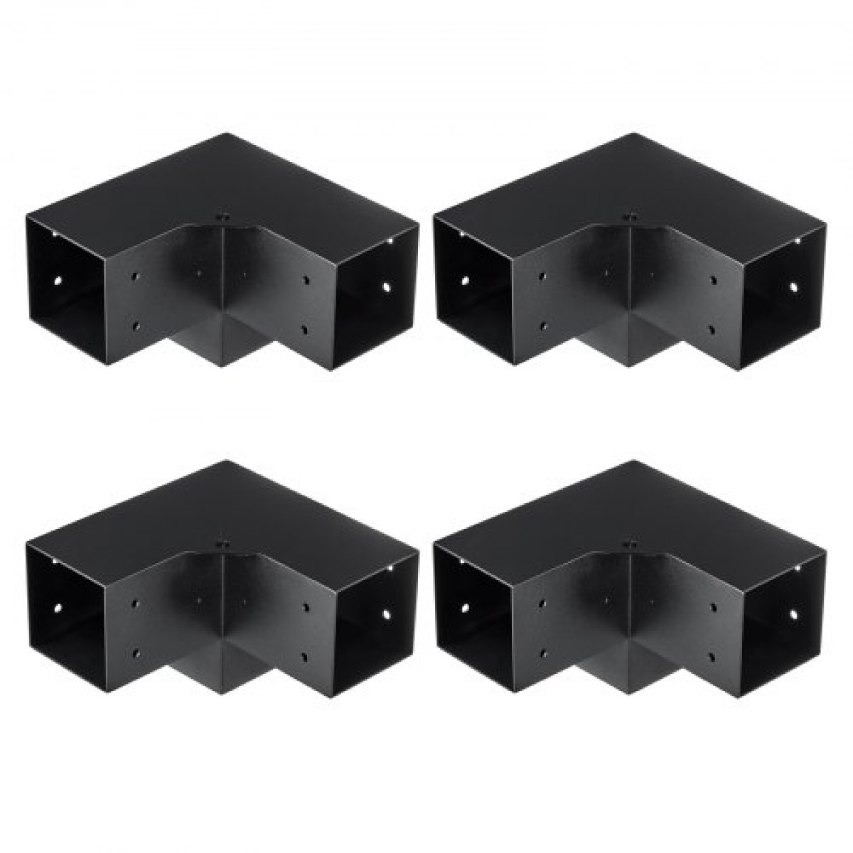 Σετ βραχίονα πέργκολας VEVOR 10,2 cm x 10,2 cm, εσωτερικό μέγεθος 9,1 cm x 9,1 cm 4 τμχ Γωνιακό στήριγμα 3-Way Heavy Duty Woodworks DIY Base Post Kit, Εύκολη εγκατάσταση Ξύλινα δοκάρια για κιόσκια, πέργκολες βεράντας, κούτσουρο πέργκολα