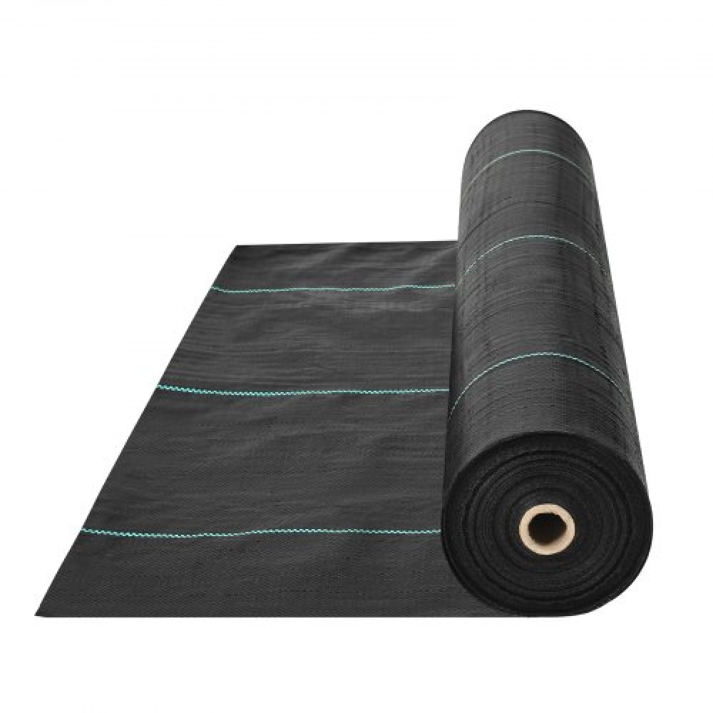 VEVOR Weed Barrier Landscape Fabric, 6*100FT Heavy Duty Garden Weed Fabric, Woven PP Weed Control Fabric, Driveway Fabric, Geotextile Fabric for Landscape, Ground Cover, Weed Blocker Weed Mat, Μαύρο