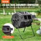 VEVOR Compost Bin, 162,8 L Dual Chamber Composting Tumbler, Large Tumbling Rotating Composter με 2 συρόμενες πόρτες και χαλύβδινο πλαίσιο, BPA Free Composter Bin Tumbler για κήπο, κουζίνα, αυλή, εξωτερικό χώρο