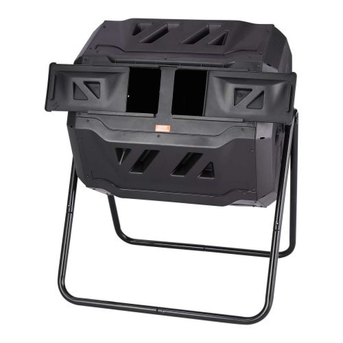 VEVOR Compost Bin, 162,8 L Dual Chamber Composting Tumbler, Large Tumbling Rotating Composter με 2 συρόμενες πόρτες και χαλύβδινο πλαίσιο, BPA Free Composter Bin Tumbler για κήπο, κουζίνα, αυλή, εξωτερικό χώρο