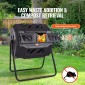 VEVOR Compost Bin, 162,8 L Dual Chamber Composting Tumbler, Large Tumbling Rotating Composter με 2 συρόμενες πόρτες και χαλύβδινο πλαίσιο, BPA Free Composter Bin Tumbler για κήπο, κουζίνα, αυλή, εξωτερικό χώρο