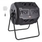 VEVOR Compost Bin, 162,8 L Dual Chamber Composting Tumbler, Large Tumbling Rotating Composter με 2 συρόμενες πόρτες και χαλύβδινο πλαίσιο, BPA Free Composter Bin Tumbler για κήπο, κουζίνα, αυλή, εξωτερικό χώρο