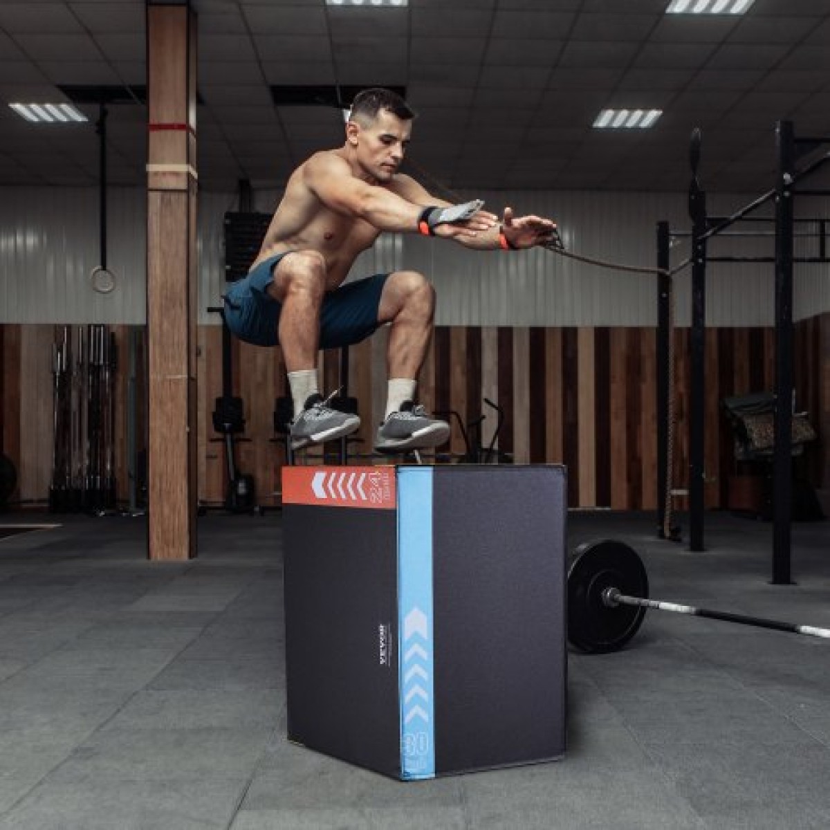 VEVOR 3 σε 1 Plyometric Jump Box, 30/24/20 Inch Foam Plyo Box, Platform & Jumping Agility Box, Anti-slip Fitness Step Up Box for Home Gym Training, Conditioning Strength Training, Μαύρο
