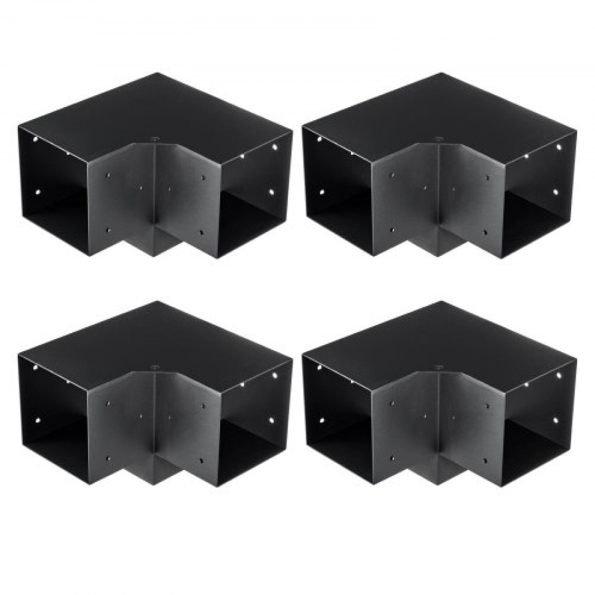 Σετ βραχίονα πέργκολας VEVOR 6''x6''(εσωτερικό μέγεθος 5,6x5,6), 4 τμχ γωνιακό στήριγμα 3-Way βαρέως τύπου Woodworks DIY Post Base Kit, Ξύλινα δοκάρια εύκολης εγκατάστασης για κιόσκια, πέργκολες βεράντας, ξύλινη καμπίνα εξωτερικού χώρο