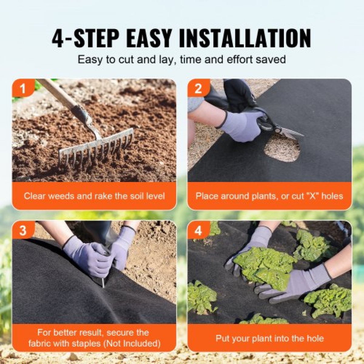 VEVOR Non Woven Geotextile Fabric Under Gravel, 1,8 x 30,5 m 271g/㎡ Driveway Fabric Landscape Fabric, Heavy Duty Weed Barrier Fabric, Ground Cover Weed Control Fabric, French Drains Drainage Fabric, μαύρο