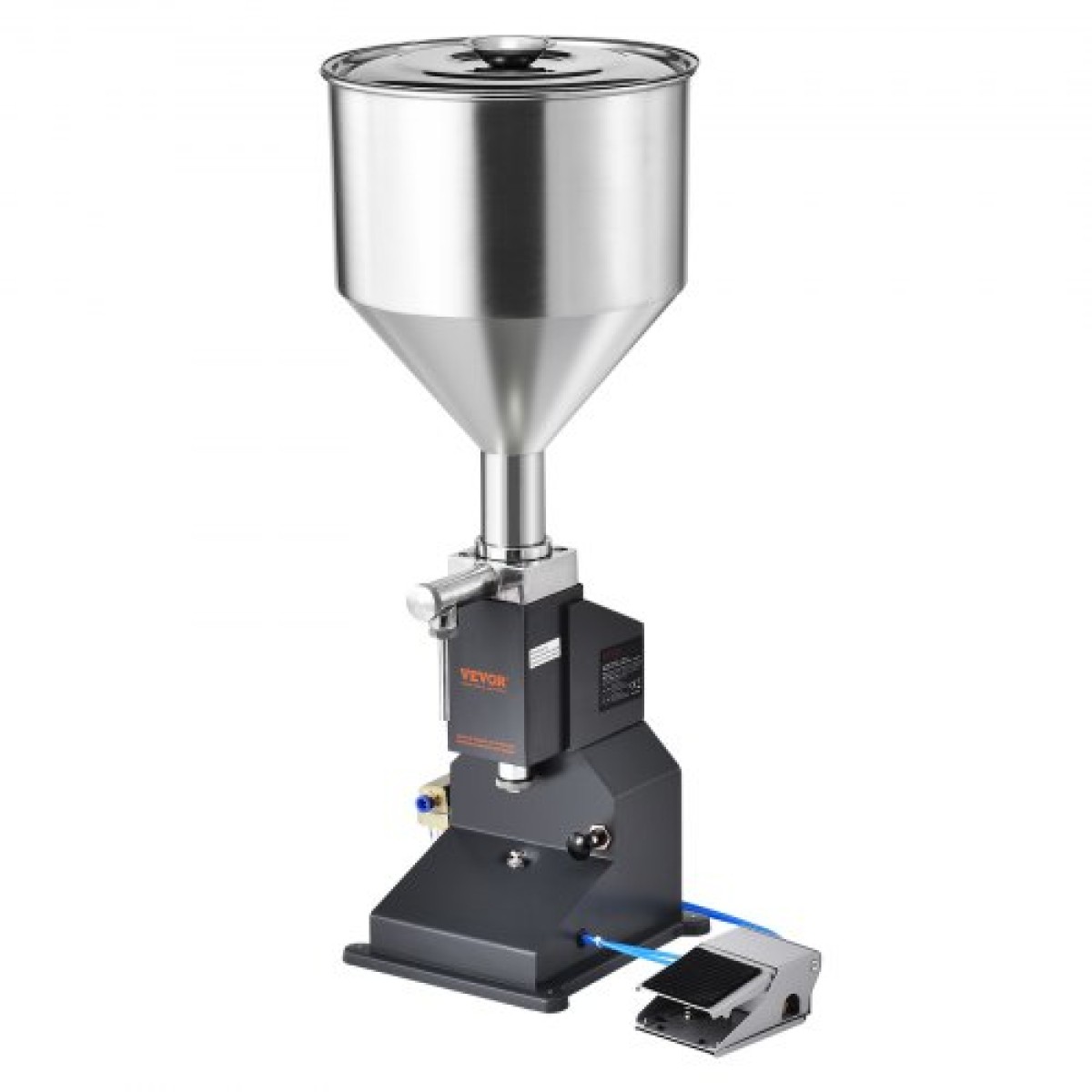 VEVOR Pneumatic Paste Liquid Filling Machine, 5-50ml Bottle Filler, Bottle Filler Machine, Inox Steel Liquid Filler with Pedal for Milk Water Juice Essential Oil Shampoo Cosmetic Honey Lotion