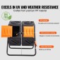 VEVOR Compost Bin, 140,1L Dual Chamber Composting Tumbler, High Volume Two Rotating Chambers with 2 συρόμενες πόρτες και χαλύβδινο πλαίσιο, BPA Free Composter Bin Tumbler για κήπο, κουζίνα, αυλή, εξωτερικό χώρο