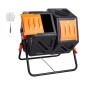 VEVOR Compost Bin, 140,1L Dual Chamber Composting Tumbler, High Volume Two Rotating Chambers with 2 συρόμενες πόρτες και χαλύβδινο πλαίσιο, BPA Free Composter Bin Tumbler για κήπο, κουζίνα, αυλή, εξωτερικό χώρο