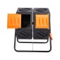 VEVOR Compost Bin, 140,1L Dual Chamber Composting Tumbler, High Volume Two Rotating Chambers with 2 συρόμενες πόρτες και χαλύβδινο πλαίσιο, BPA Free Composter Bin Tumbler για κήπο, κουζίνα, αυλή, εξωτερικό χώρο