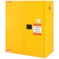 Εύφλεκτο ντουλάπι ασφαλείας VEVOR, 128,7 L, ντουλάπι αποθήκευσης εύφλεκτων υγρών από χάλυβα ψυχρής έλασης, 1095 x 460 x 1273 mm Αντιεκρηκτικό με 1 ρυθμιζόμενο ράφι 2 χειροκίνητες πόρτες κλεισίματος για βιομηχανική χρήση, κίτρινο