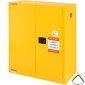 Εύφλεκτο ντουλάπι ασφαλείας VEVOR, 128,7 L, ντουλάπι αποθήκευσης εύφλεκτων υγρών από χάλυβα ψυχρής έλασης, 1095 x 460 x 1273 mm Αντιεκρηκτικό με 1 ρυθμιζόμενο ράφι 2 χειροκίνητες πόρτες κλεισίματος για βιομηχανική χρήση, κίτρινο