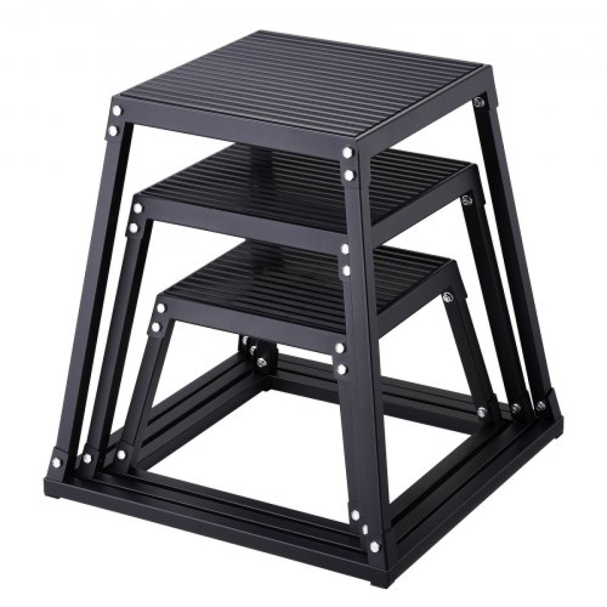 VEVOR Plyometric Jump Boxes, 12/18/24 Inch Plyo Box, Platform and Jumping Agility Box, Anti-slip Fitness Exercise Step Up Box for Home Gym Training, Conditioning Strength Training, Μαύρο
