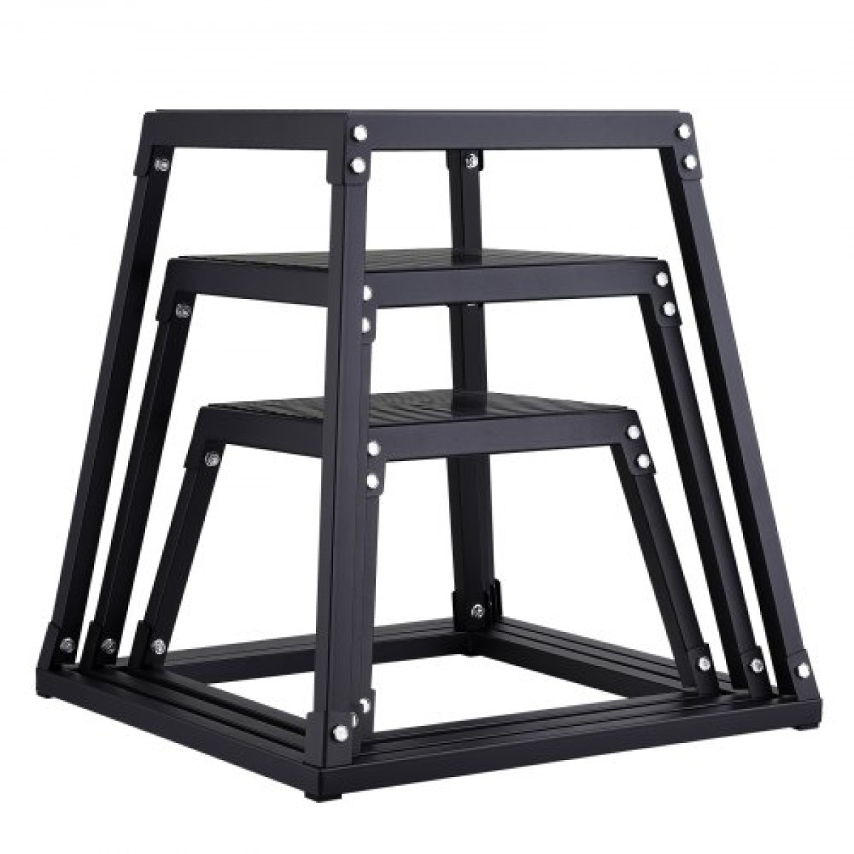 VEVOR Plyometric Jump Boxes, 12/18/24 Inch Plyo Box, Platform and Jumping Agility Box, Anti-slip Fitness Exercise Step Up Box for Home Gym Training, Conditioning Strength Training, Μαύρο