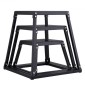 VEVOR Plyometric Jump Boxes, 12/18/24 Inch Plyo Box, Platform and Jumping Agility Box, Anti-slip Fitness Exercise Step Up Box for Home Gym Training, Conditioning Strength Training, Μαύρο