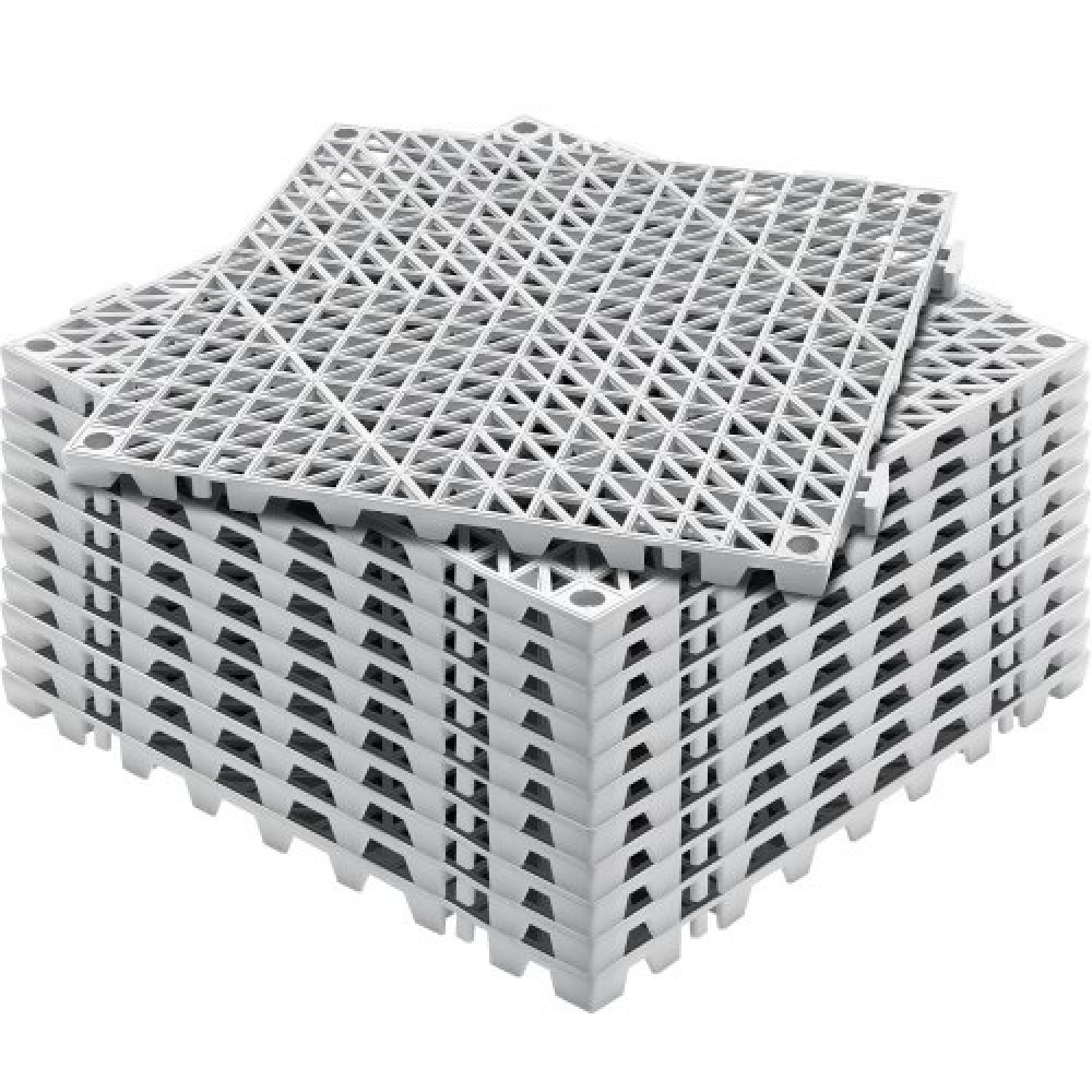Πλακάκια δαπέδου VEVOR Interlocking Drainage 30,5 x 30,5 cm Αντιολισθητικά πλακάκια δαπέδου PVC 12 Συσκευασία