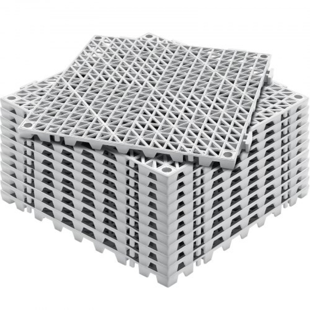 Πλακάκια δαπέδου VEVOR Interlocking Drainage 30,5 x 30,5 cm Αντιολισθητικά πλακάκια δαπέδου PVC 12 Συσκευασία