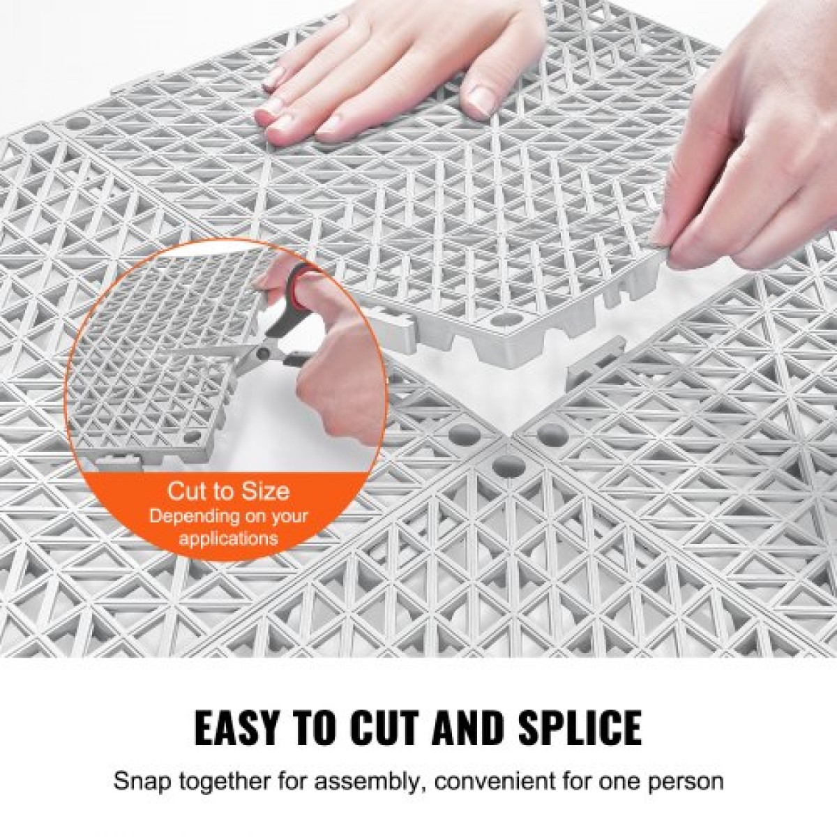 Πλακάκια δαπέδου VEVOR Interlocking Drainage 30,5 x 30,5 cm Αντιολισθητικά πλακάκια δαπέδου PVC 12 Συσκευασία