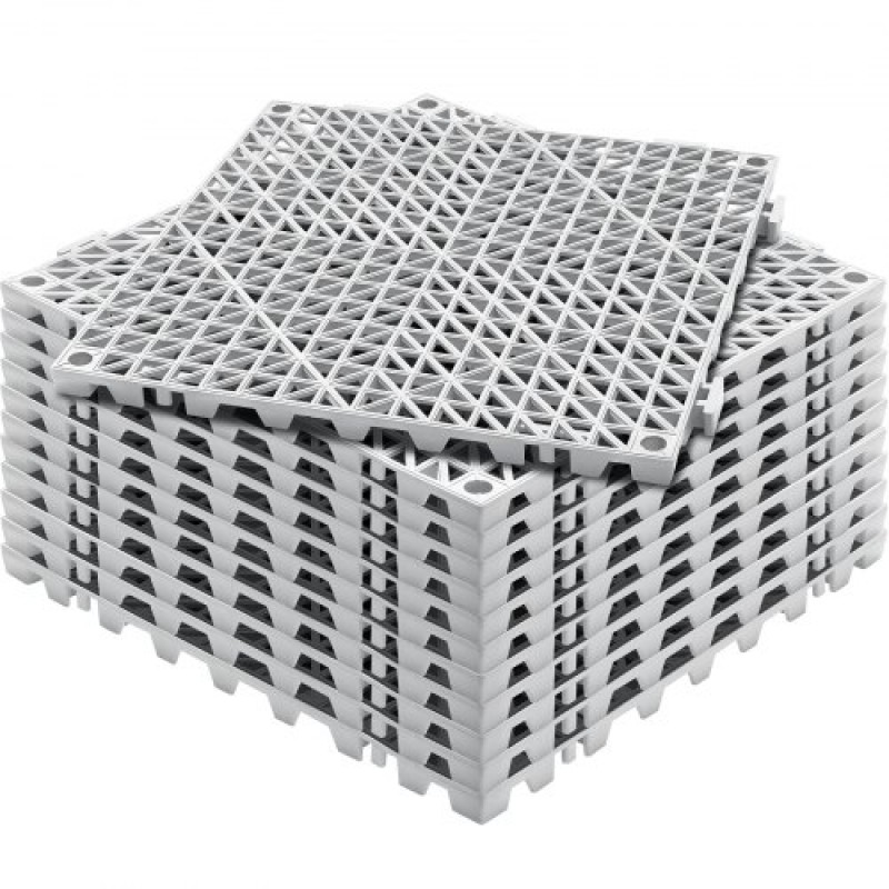 Πλακάκια δαπέδου VEVOR Interlocking Drainage 30,5 x 30,5 cm Αντιολισθητικά πλακάκια δαπέδου PVC 12 Συσκευασία