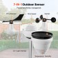 VEVOR 7-σε-1 Wi-Fi Μετεωρολογικός Σταθμός 186 mm (7 ίντσες) Οθόνη TFT Ασύρματος εξωτερικός αισθητήρας