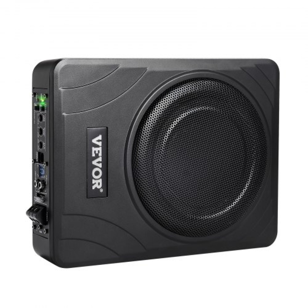 Υπογούφερ αυτοκινήτου VEVOR 8" 300W, Λεπτά υπογούφερ αυτοκινήτου κάτω από το κάθισμα, Ενσωματωμένος δευτερεύων ενισχυτής ήχου χαμηλού προφίλ, είσοδος υψηλού/χαμηλού επιπέδου και ελεγκτής έντασης ήχου για SUV, αυτοκίνητο, φορτηγό, RV